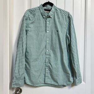 Burberry Green Check 100% Cotton Down Shirt. XL